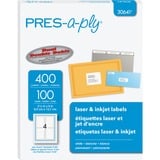 Pres-a-Ply White Labels 3-12 X 5 Permanent-Adhesive 4-Up 400 Labels