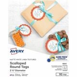 Avery&Reg Textured Round Scallop Tags