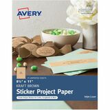 Avery&Reg Printable Sticker Paper 85 X 11 Kraft Brown Laser & Inkjet Printers 15 Craft Paper Sheets (4392)