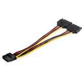 Startechcom Dual Sata to Lp4 Power Doubler Cable Adapter Sata to 4 Pin Lp4 Internal Pc Peripheral Power Supply Connector 9 Amps108w