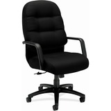 Hon Pillow-Soft Executive High-Back Chair Center-Tilt Fixed Arms Black Fabric