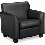 Hon Circulate Tailored Club Chair Black Softhread Leather