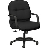 Hon Pillow-Soft Mid-Back Chair Center-Tilt Fixed Arms Black Fabric
