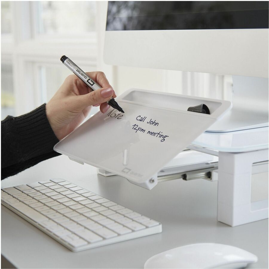Quartet Monitor Riser with Glass Dry-Erase Board Desktop