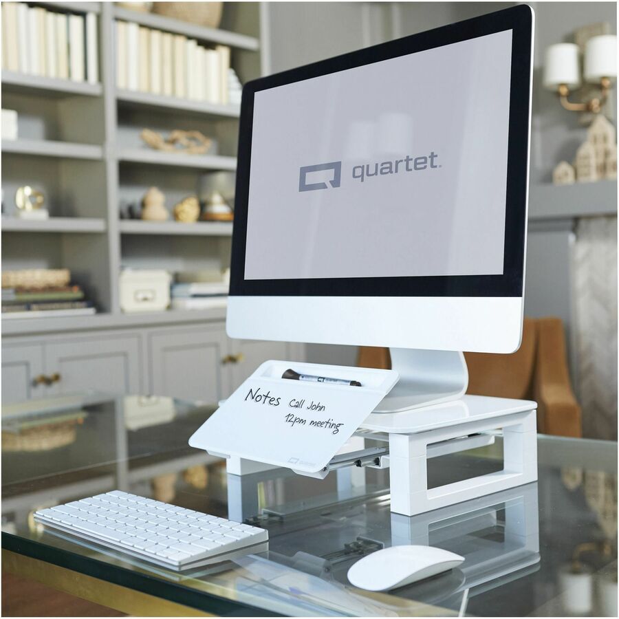 Quartet Monitor Riser with Glass Dry-Erase Board Desktop