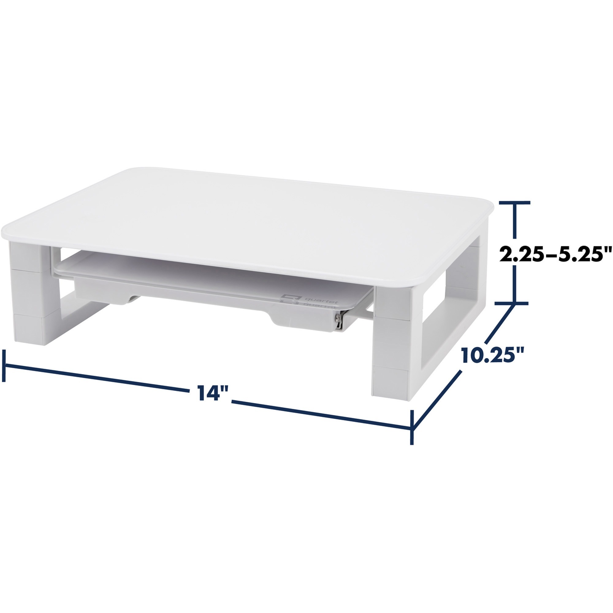 Quartet Monitor Riser with Glass Dry-Erase Board Desktop