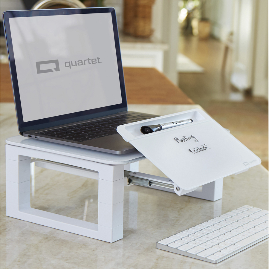 Quartet Monitor Riser with Glass Dry-Erase Board Desktop