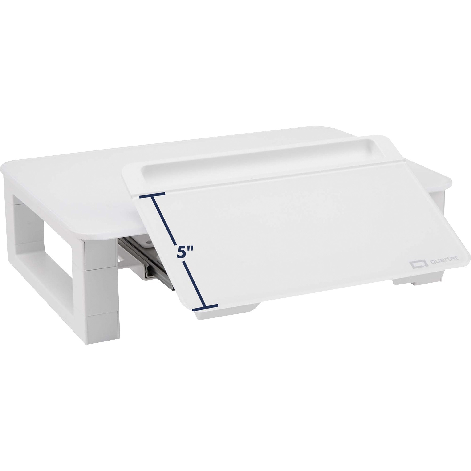 Quartet Monitor Riser with Glass Dry-Erase Board Desktop