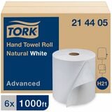 Tork Hand Towel Roll White Advanced H21 Disposable High Capacity 1-Ply 6 Rolls X 1000 - 214405