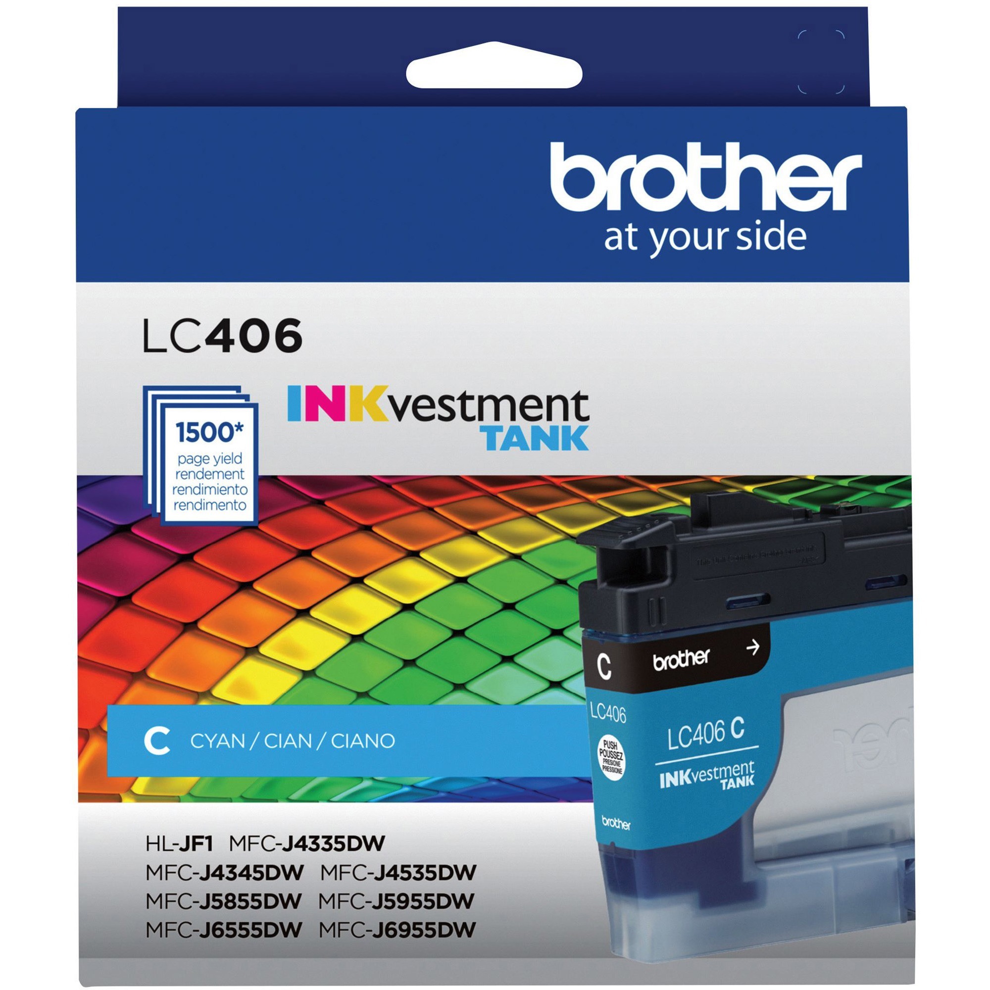Brother Inkvestment Lc406c Original Standard Yield Inkjet Ink Cartridge - Single Pack - Cyan - 1 Each