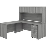 Bush Business Furniture Studio C 72w X 30d L Shaped Desk with Hutch Mobile File Cabinet and 42w Return