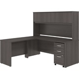 Bush Business Furniture Studio C 72w X 30d L Shaped Desk with Hutch Mobile File Cabinet and 42w Return