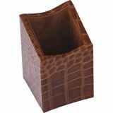 Protacini Cognac Brown Italian Patent Leather Pencil Cup