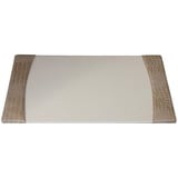 Protacini Breeze Beige Italian Patent Leather 34 X 20 Side-Rail Desk Pad