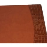 Protacini Cognac Brown Italian Patent Leather 34 X 20 Side-Rail Desk Pad