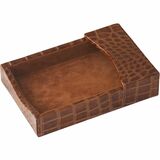 Protacini Cognac Brown Italian Patent Leather 4 X 6 Memo Holder