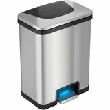 Hls Commercial 13-Gallon Pedal-Sensor Trash Can