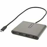 Startechcom Usb C to 4 Hdmi Adapter External Graphics Card 1080p Usb Type-C to Quad Hdmi Monitor Display Adapterconverter Windows
