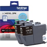 Brother Lc401xl2pks Original High Yield Inkjet Ink Cartridge - Black - 2 Pack