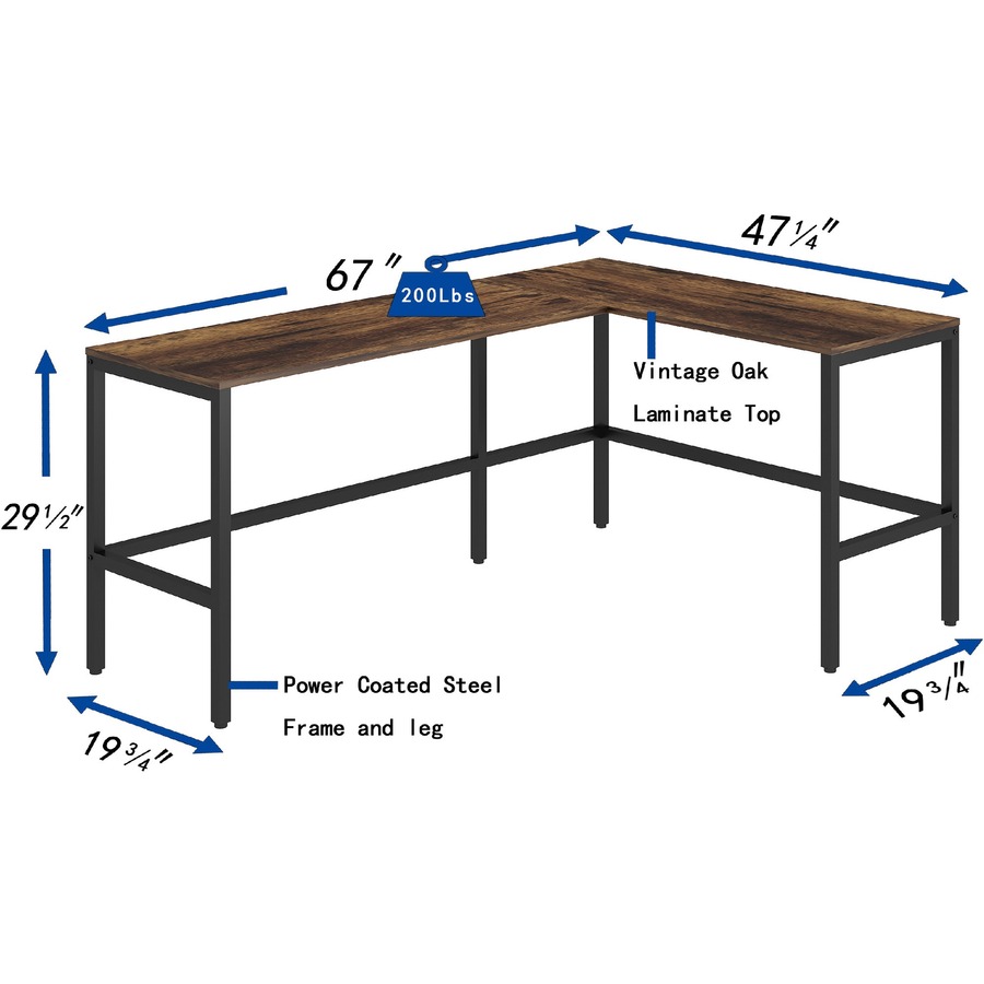 Soho L-Shape Metal Frame Desk