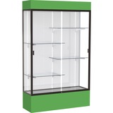 Waddell Lighted Floor Case White Back W Dark Bronze Frame & Colored Base
