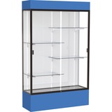 Waddell Lighted Floor Case White Back W Dark Bronze Frame & Colored Base