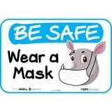 Tabbies Wear a Mask Rhino Wall Safety Decal