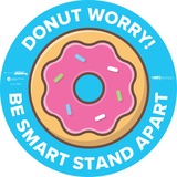 Tabbies Donut Worry Stand Apart Floor Decal