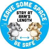 Tabbies Leave Some Space Elephant Floor Decal