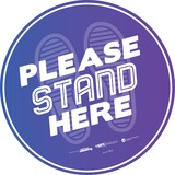 Tabbies Please Stand Here Message Floor Decal
