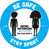 Tabbies Be Safe Stay Apart Education Floor Decal