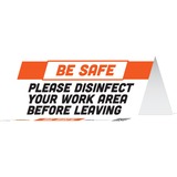 Tabbies Please Disinfect Area Message Table Tent