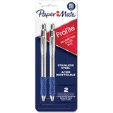 Paper Mate Profile Retractable Ball Point Pens Bold Point Blue 2pkg