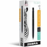 Zebra Pen Blen Retractable Gel Black Barrel 07mm Dozen