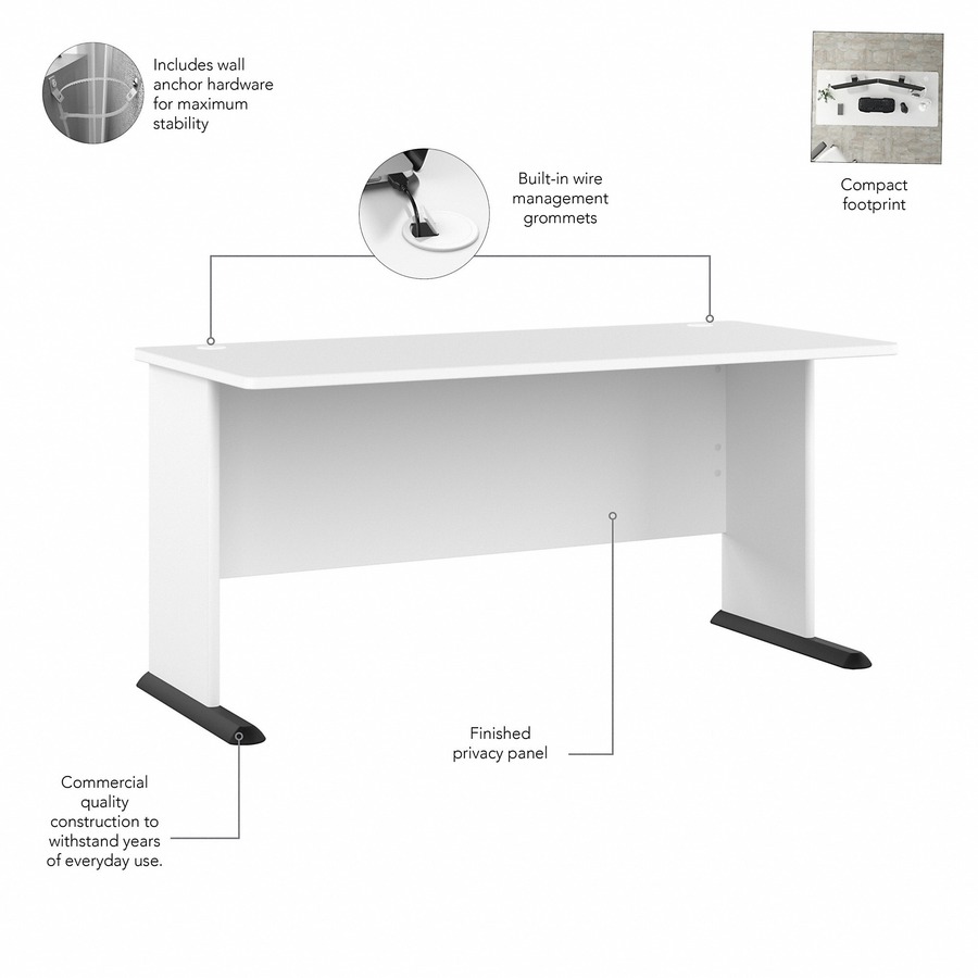 Bush Business Furniture Studio a 60w Computer Desk with Mobile File Cabinet and Low Storage Cabinet - Image 5