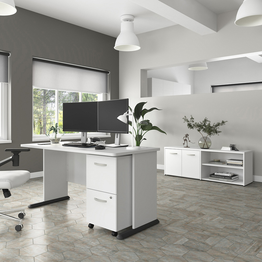 Bush Business Furniture Studio a 60w Computer Desk with Mobile File Cabinet and Low Storage Cabinet - Image 7