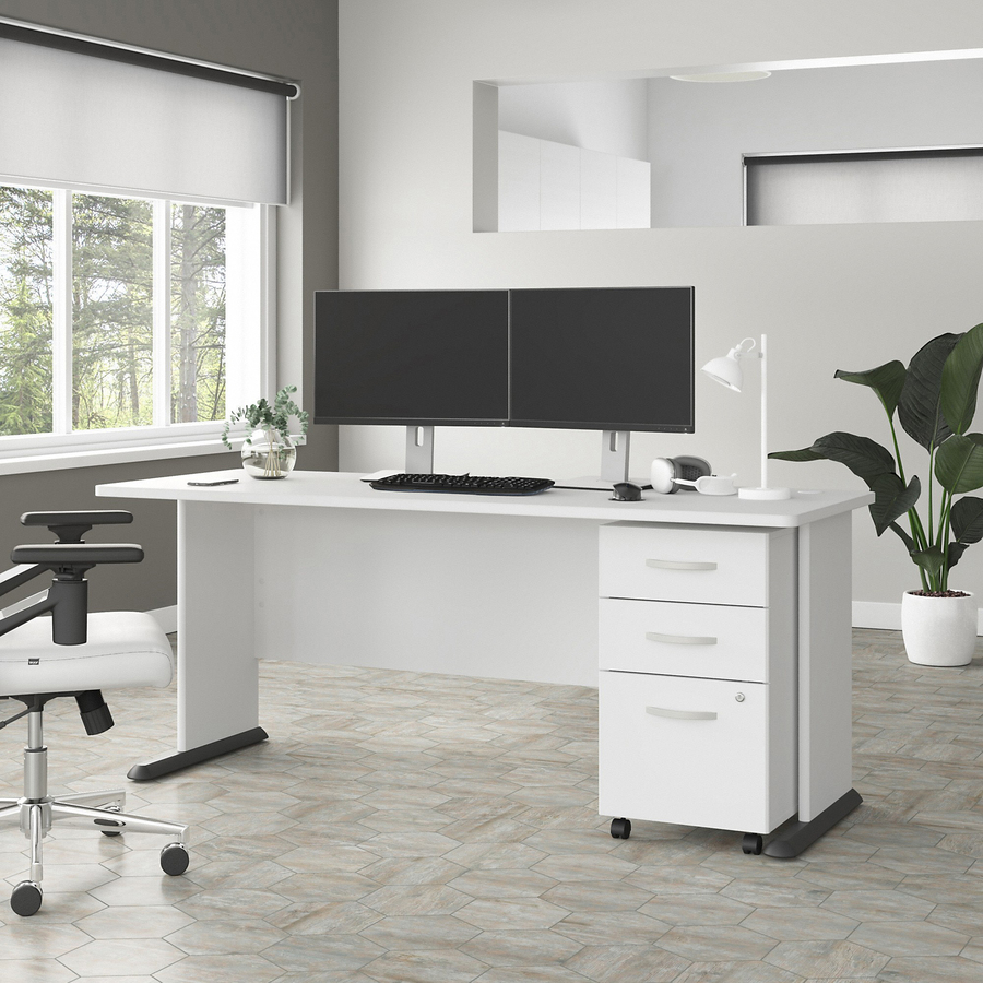 Bush Business Furniture Studio a 72w Computer Desk with 3-Drawer Mobile File Cabinet - Image 5