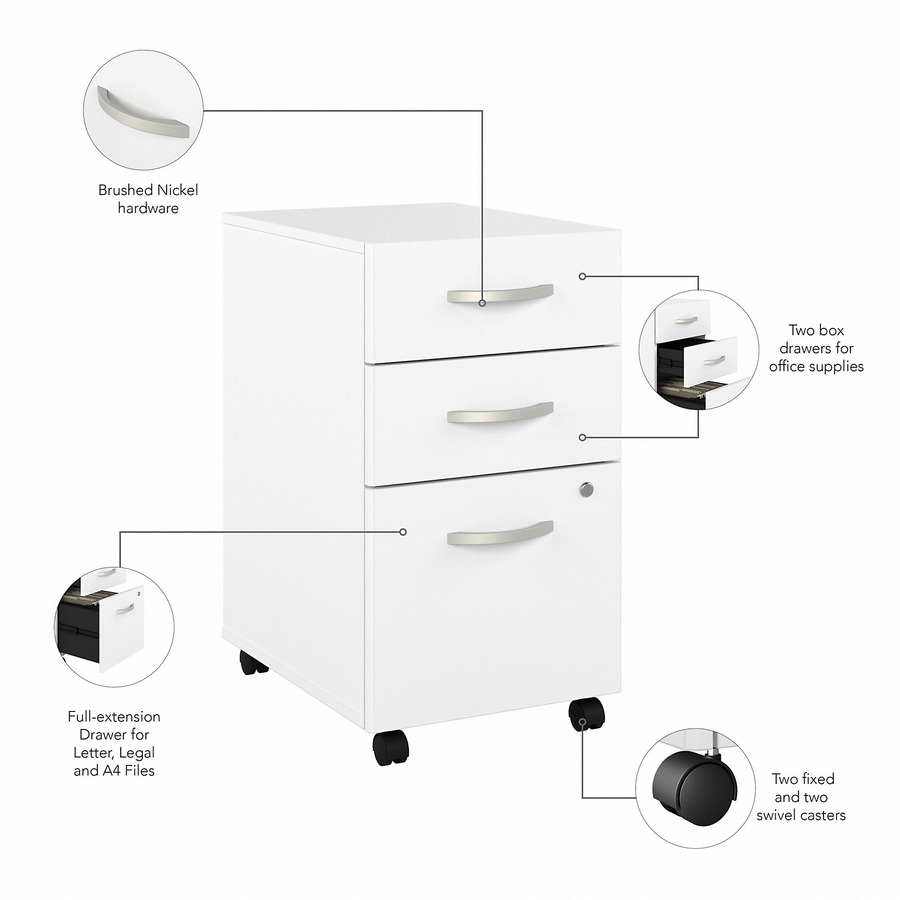 Bush Business Furniture Studio a 72w Computer Desk with 3-Drawer Mobile File Cabinet - Image 7