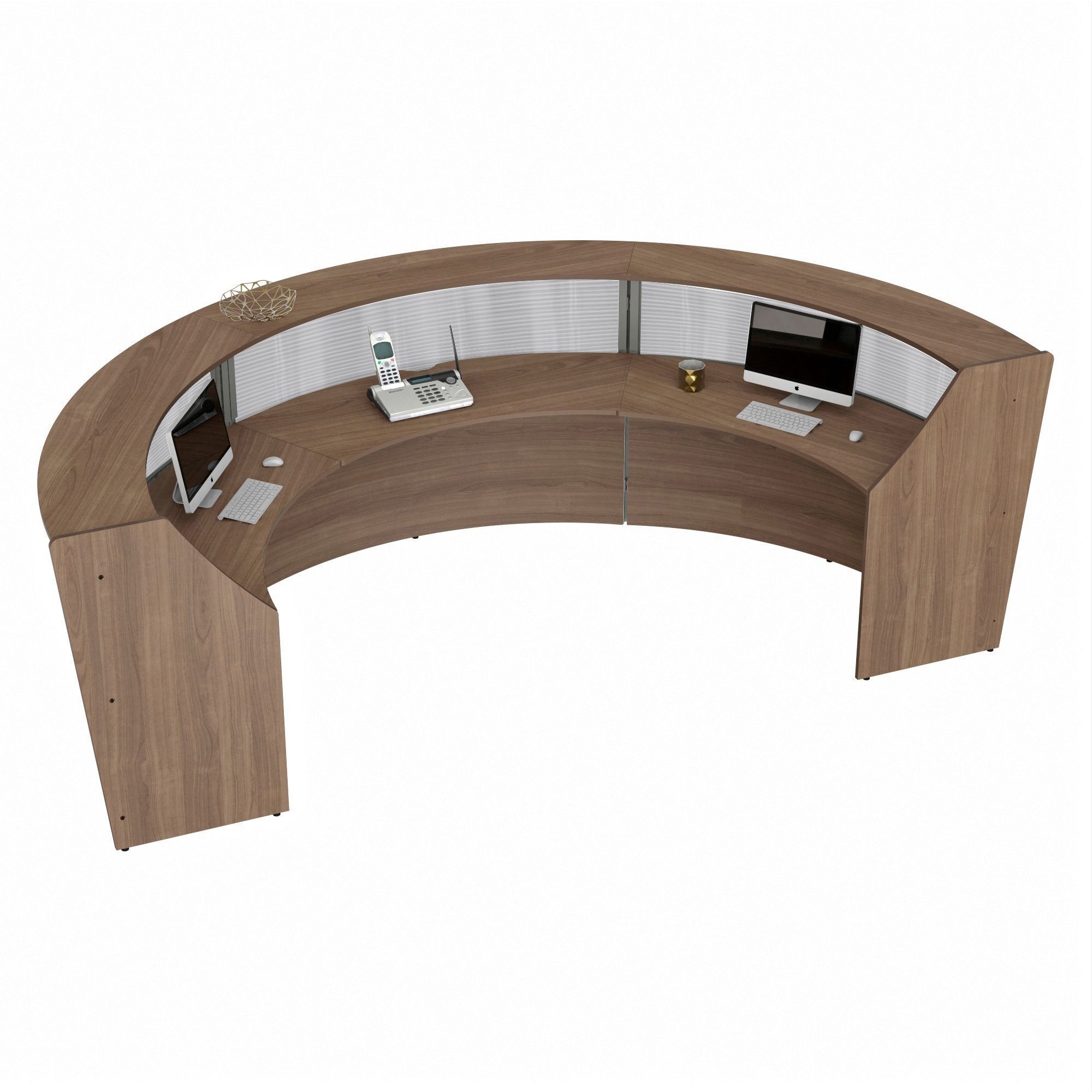 Linea Italia 3-Unit Curved Reception Desk