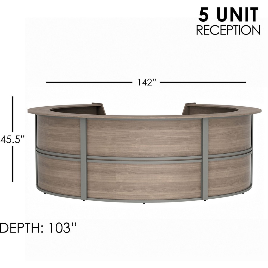 Linea Italia 5-Unit Curved Reception Desk