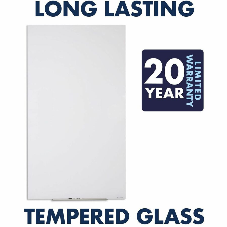 Quartet Invisamount Vertical Glass Dry-Erase Board - 42x72