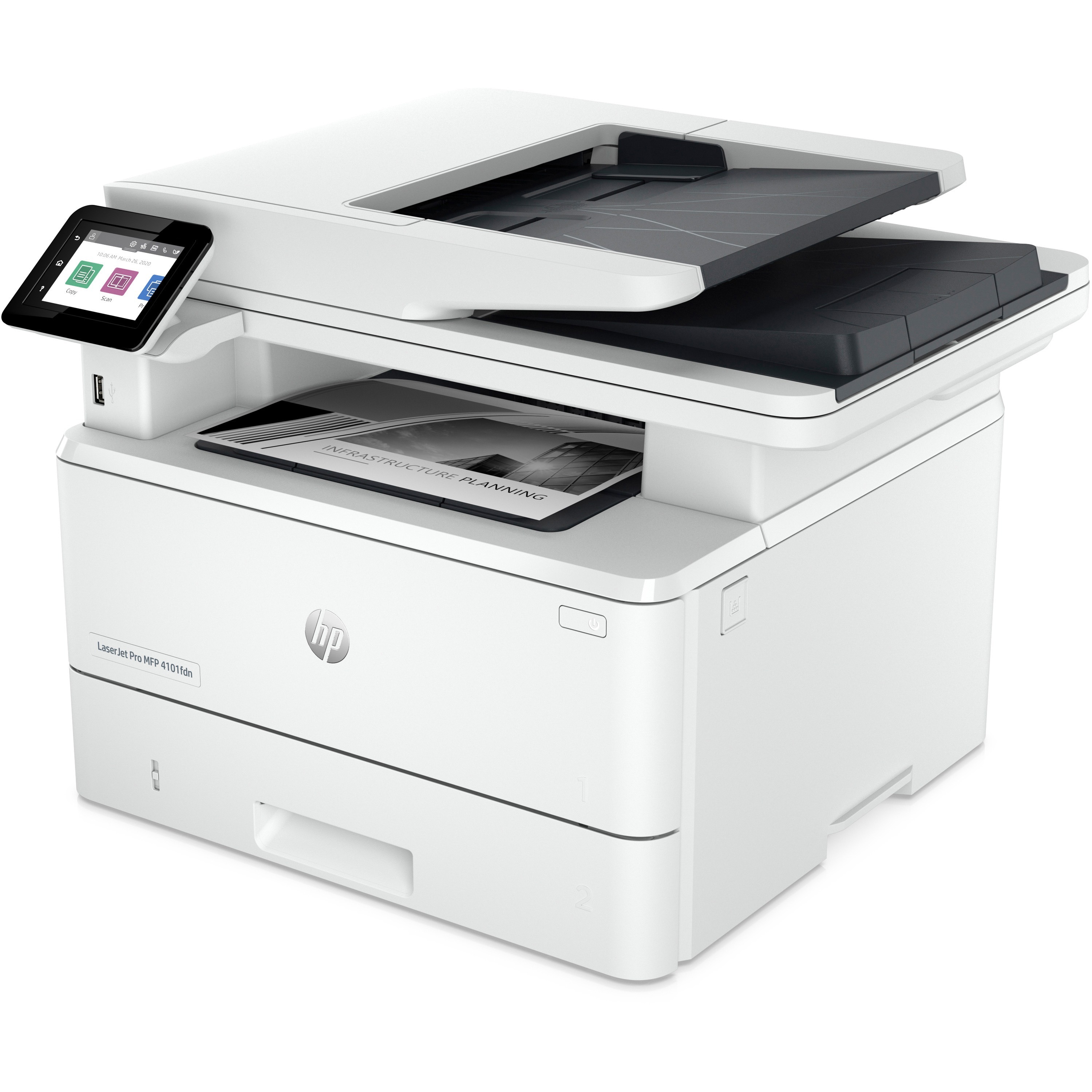 Hp Laserjet Pro 4101fdn Laser Multifunction Printer - Monochrome - White