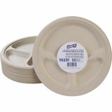 Genuine Joe 10 3-Compartment Compostable Plates