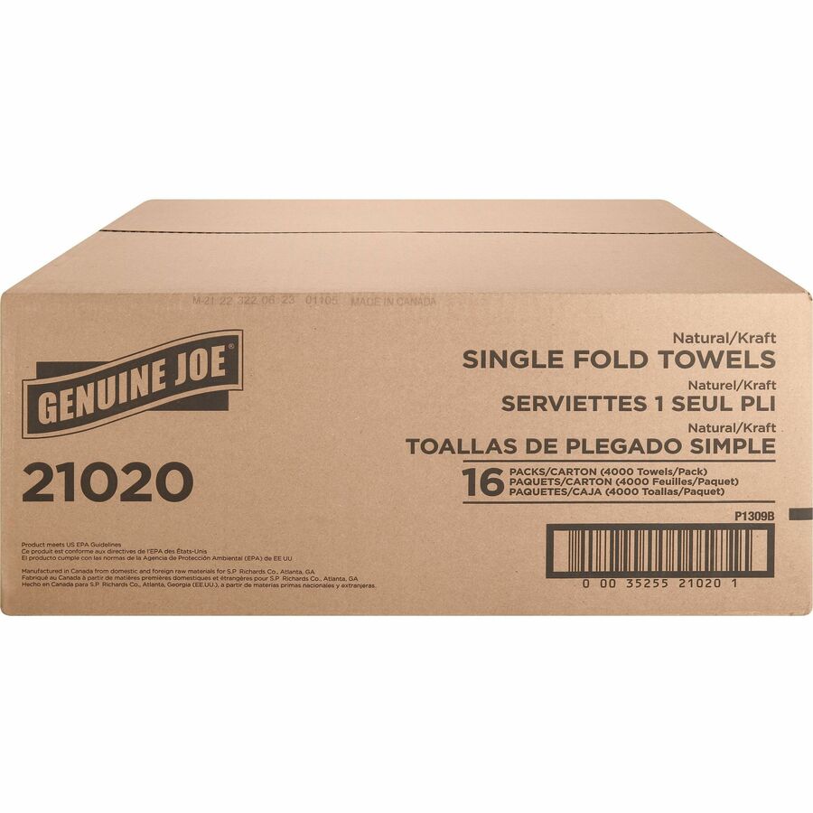 Genuine Joe Single-Fold Value Paper Towels