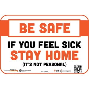 Tabbies FEEL SICK STAY HOME Wall Safety Decal