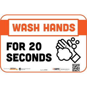 Tabbies WASH HANDS FOR 20 SECONDS Wall Decals