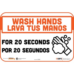 Tabbies WASH HANDS FOR 20 SECONDS Wall Decals