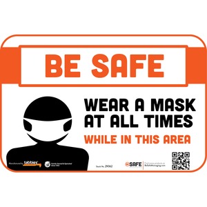 Tabbies BE SAFE WEAR A MASK AREA Wall Decal