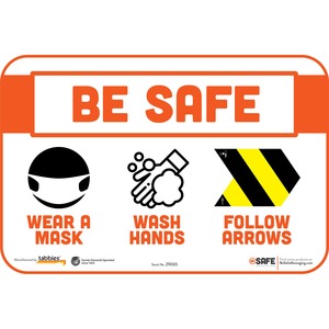 Tabbies WEAR A MASK FOLLOW ARROWS Wall Decal
