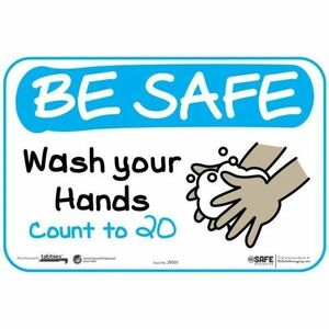 Tabbies WEAR MASK WASH HANDS FOLLOW Wall Decal